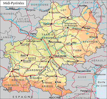 carte ariege et haute garonne